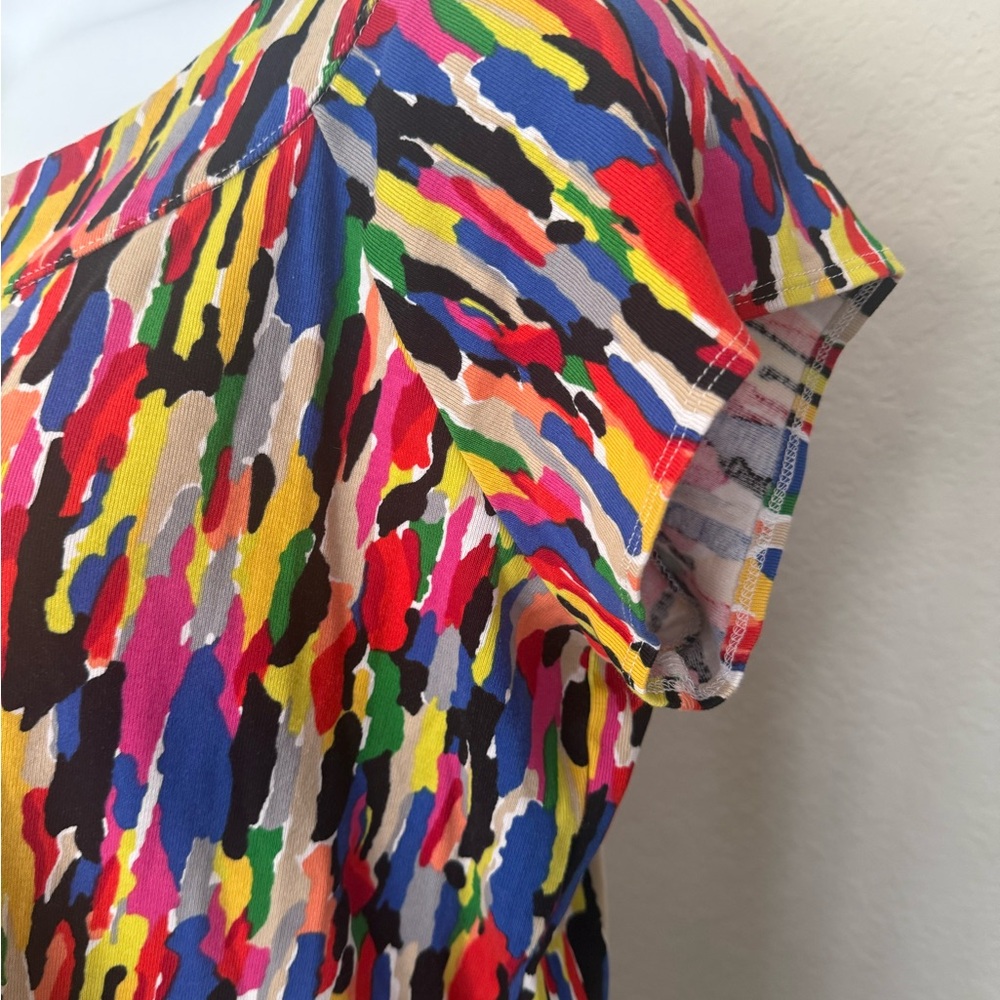 Plus Size Rafaella Multicolor Abstract Women's Blouse - Picture 2 of 5